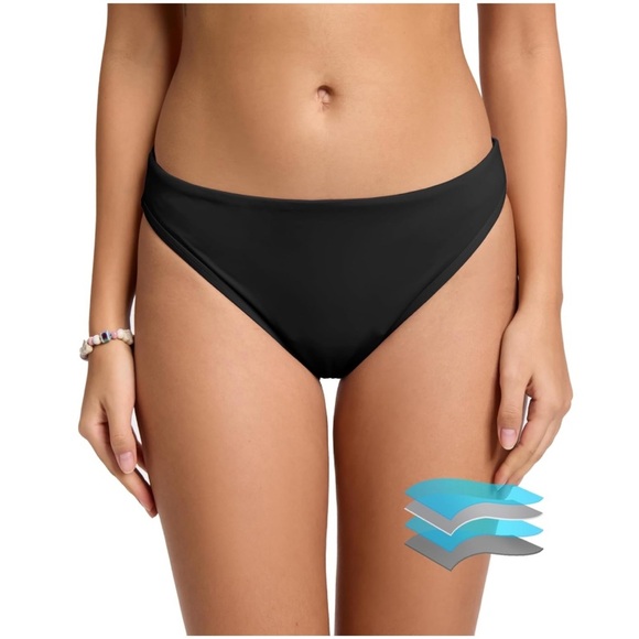Beautikini Period Swimwear size XXS black low waisted Bikini Menstrual leakproof - Picture 1 of 7